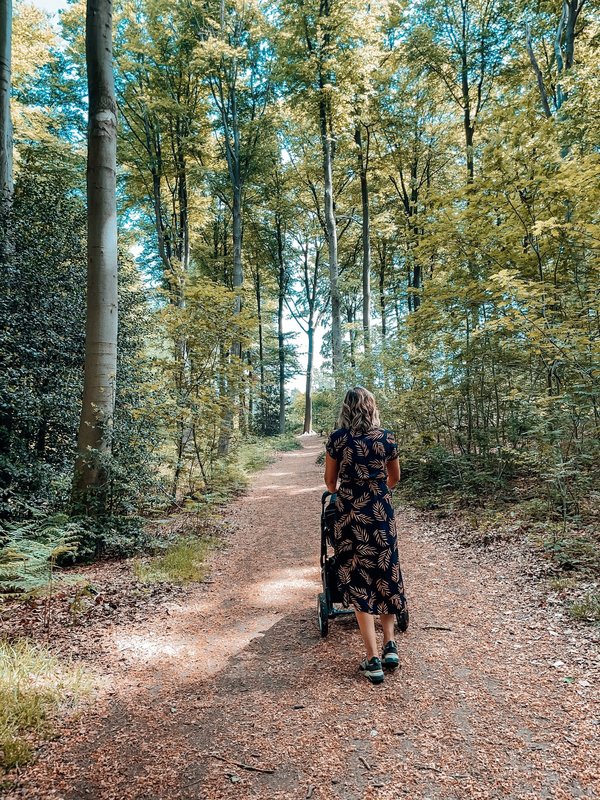 Wandelen met de buggy in het Muziekbos